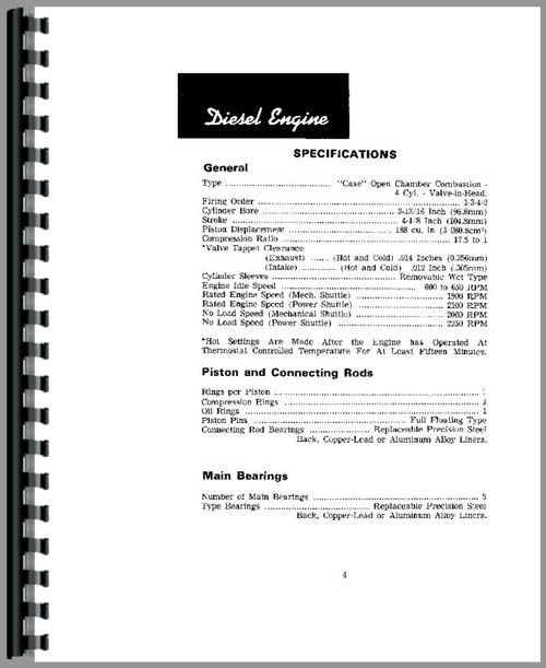 Operators Manual for Case 580B Industrial Tractor Sample Page From Manual