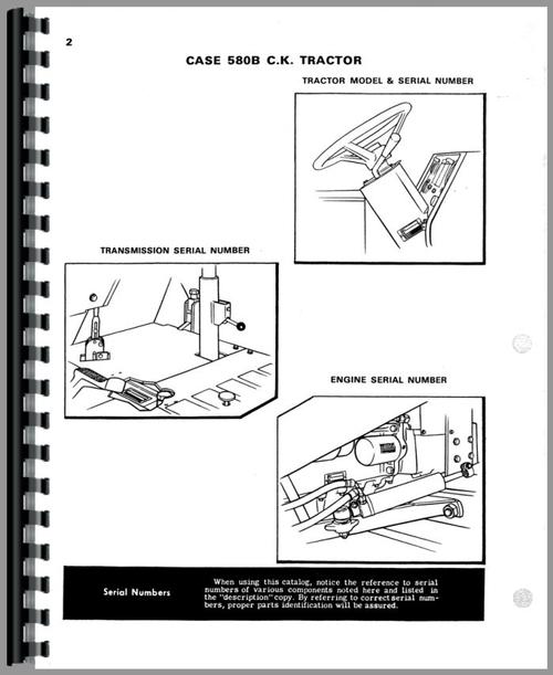 Parts Manual for Case 580B Industrial Tractor Sample Page From Manual