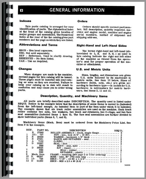 Parts Manual for Case 580C Tractor Loader Backhoe Sample Page From Manual