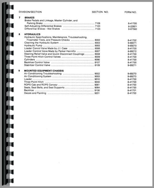 Service Manual for Case 580E Tractor Loader Backhoe Sample Page From Manual