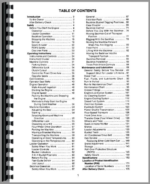 Operators Manual for Case 580E Tractor Loader Backhoe Sample Page From Manual