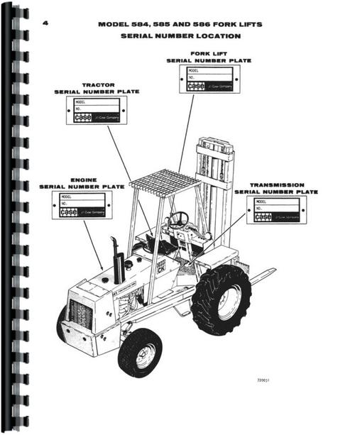 Parts Manual for Case 584C Forklift Sample Page From Manual