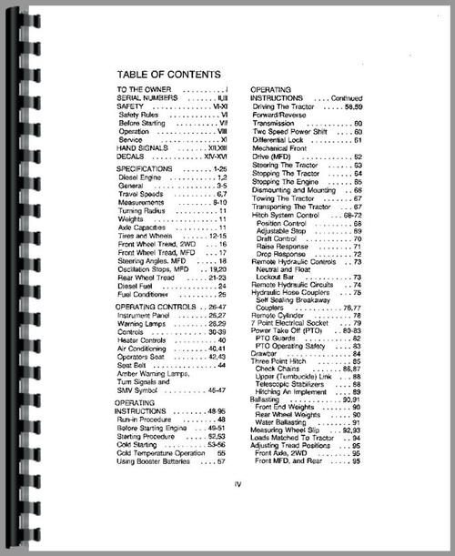 Operators Manual for Case 585 Tractor Sample Page From Manual