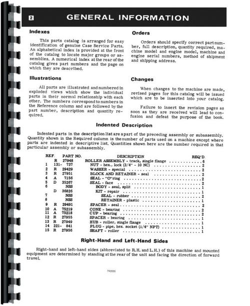 Parts Manual for Case 585C Forklift Sample Page From Manual
