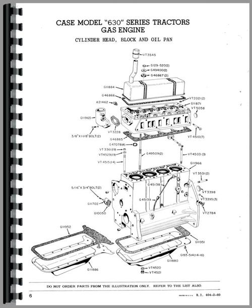 Parts Manual for Case 630 Tractor Sample Page From Manual