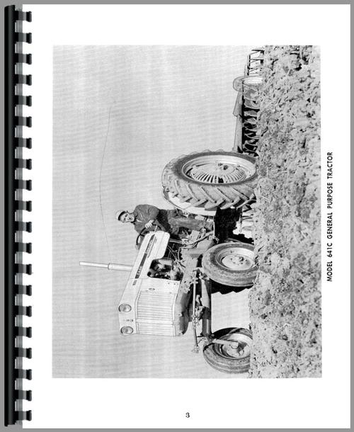 Operators Manual for Case 641 Tractor Sample Page From Manual