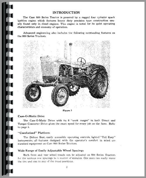 Operators Manual for Case 811 Tractor Sample Page From Manual