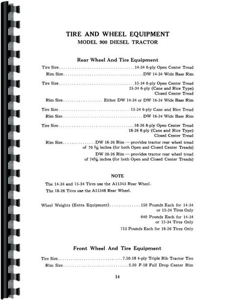 Operators Manual for Case 900 Tractor Sample Page From Manual