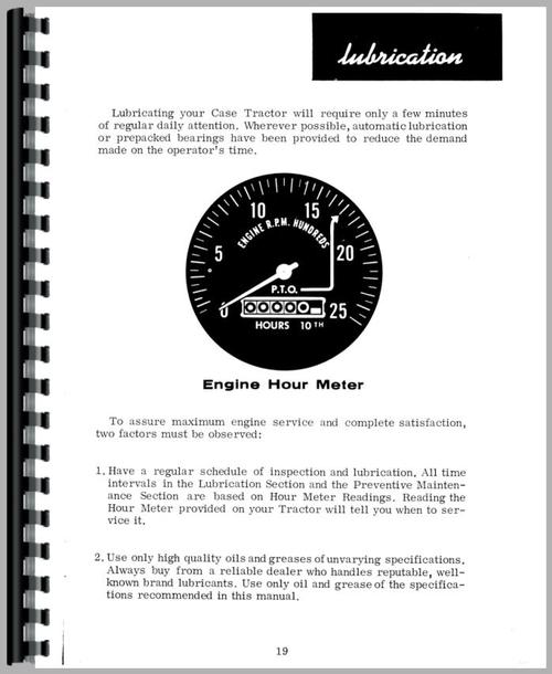 Operators Manual for Case 930 Tractor Sample Page From Manual