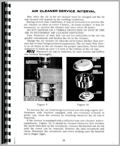 Operators Manual for Case 931 Tractor Sample Page From Manual