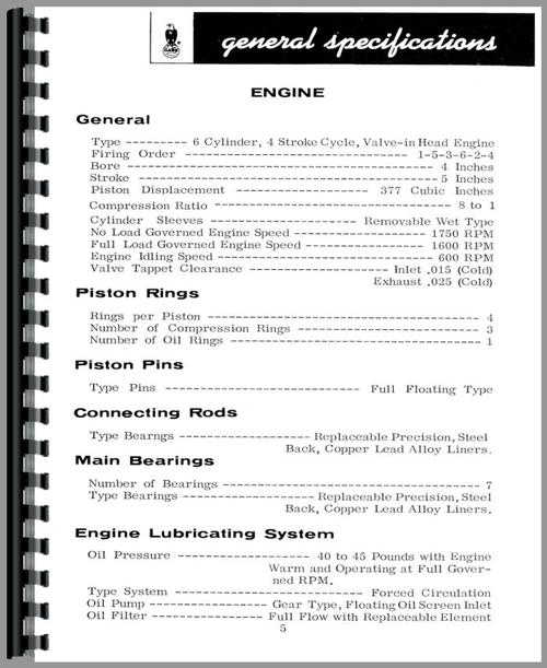 Operators Manual for Case 940 Tractor Sample Page From Manual