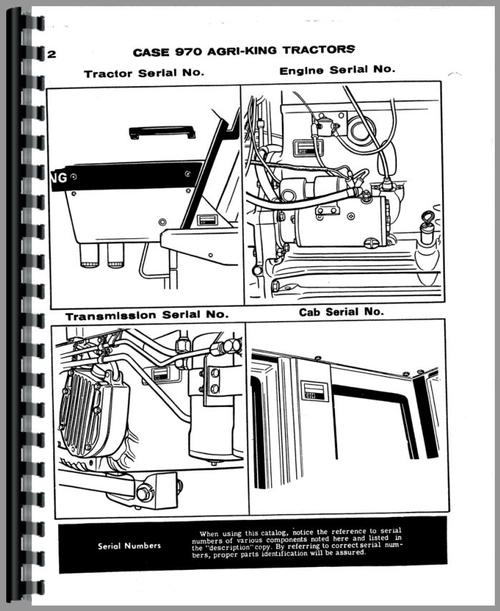Parts Manual for Case 970 Tractor Sample Page From Manual