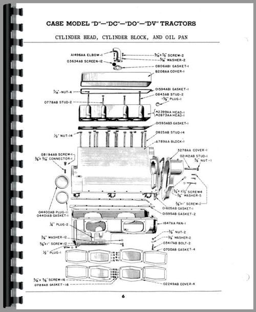 Parts Manual for Case DC Tractor Sample Page From Manual