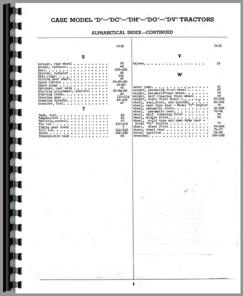 Parts Manual for Case DH Tractor Sample Page From Manual
