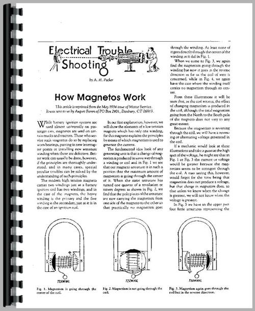 Service Manual for Case Fairbanks Morse Magneto Sample Page From Manual