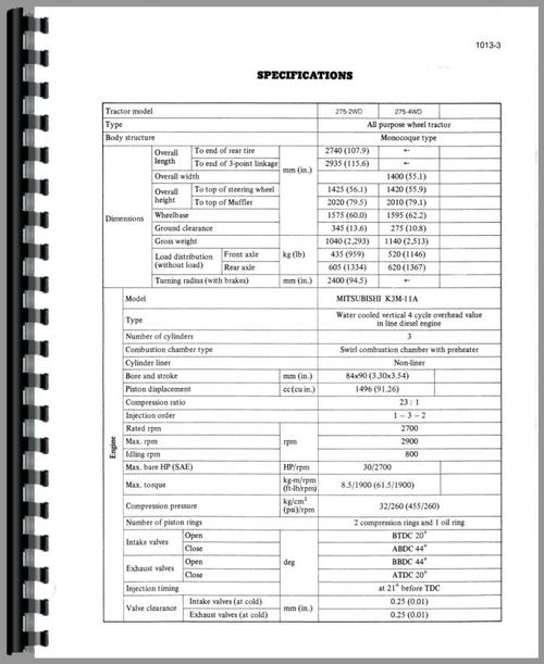 Service Manual for Case-IH 275 Tractor Sample Page From Manual