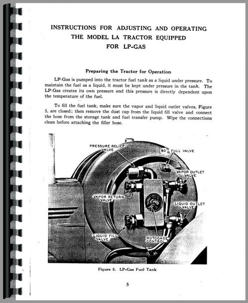 Operators Manual for Case LA Tractor Sample Page From Manual