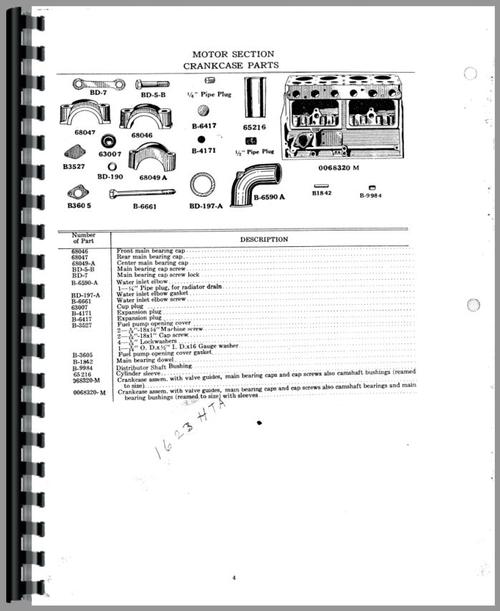 Parts Manual for Case R Tractor Sample Page From Manual