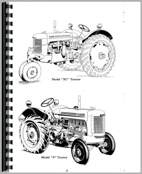 Operators Manual for Case SC Tractor Sample Page From Manual