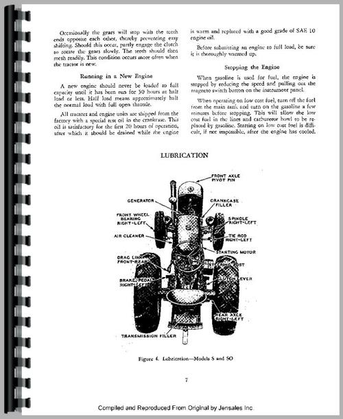 Service Manual for Case SO Tractor Sample Page From Manual