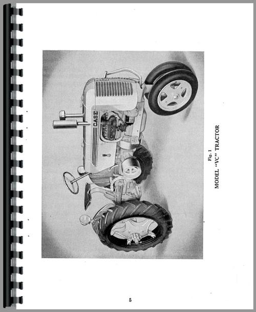 Operators Manual for Case V Tractor Sample Page From Manual
