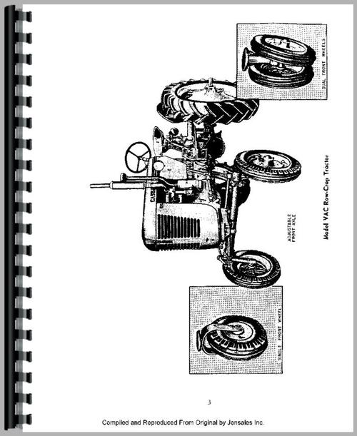 Operators Manual for Case VA Tractor Sample Page From Manual