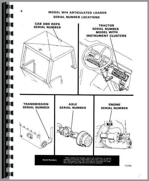 Parts Manual for Case W14 Wheel Loader Sample Page From Manual