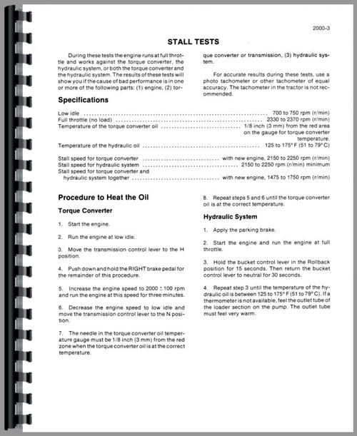 Service Manual for Case W14FL Wheel Loader Sample Page From Manual