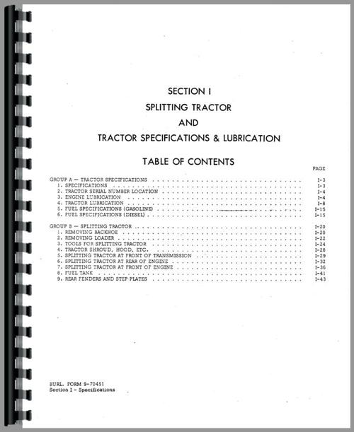 Service Manual for Case W3 Tractor Loader Backhoe Sample Page From Manual