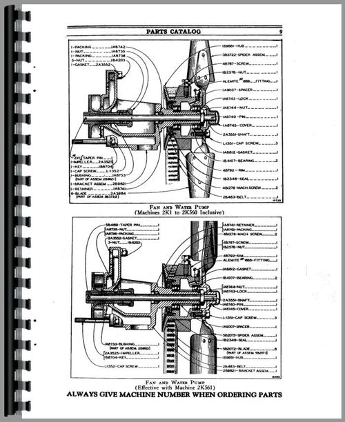 Parts Manual for Caterpillar 10 Grader Sample Page From Manual
