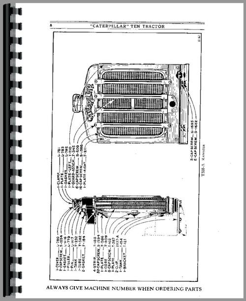 Parts Manual for Caterpillar 10 Crawler Sample Page From Manual