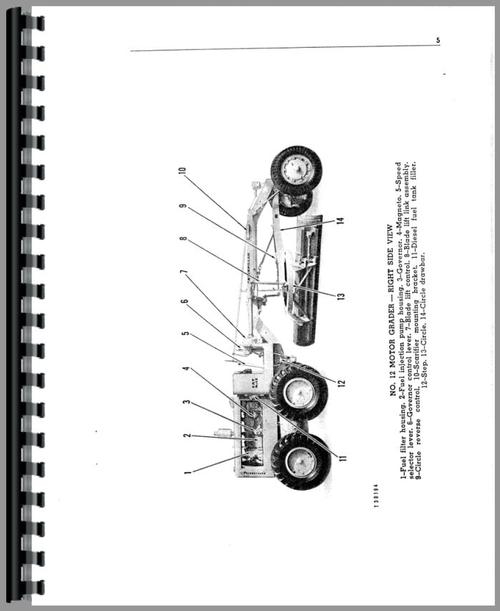 Operators Manual for Caterpillar 12 Grader Sample Page From Manual