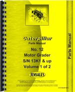 Parts Manual for Caterpillar 12F Grader