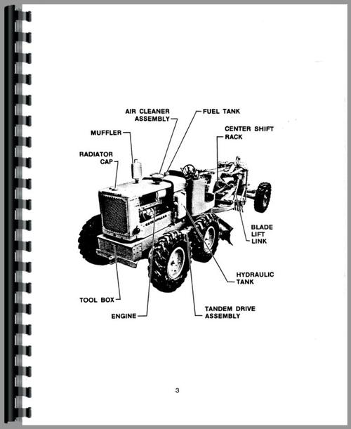 Operators Manual for Caterpillar 14E Grader Sample Page From Manual