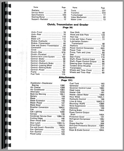 Parts Manual for Caterpillar 14E Grader Sample Page From Manual