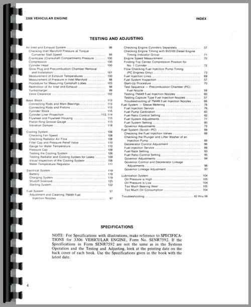 Service Manual for Caterpillar 14E Grader Sample Page From Manual