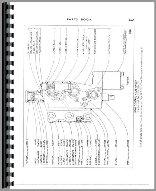 Parts Manual for Caterpillar 163 Hydraulic Control Attachment Sample Page From Manual