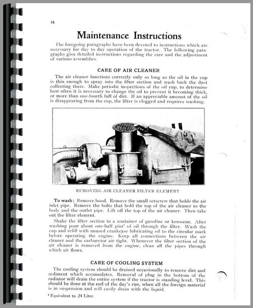 Operators Manual for Caterpillar 22 Crawler Sample Page From Manual