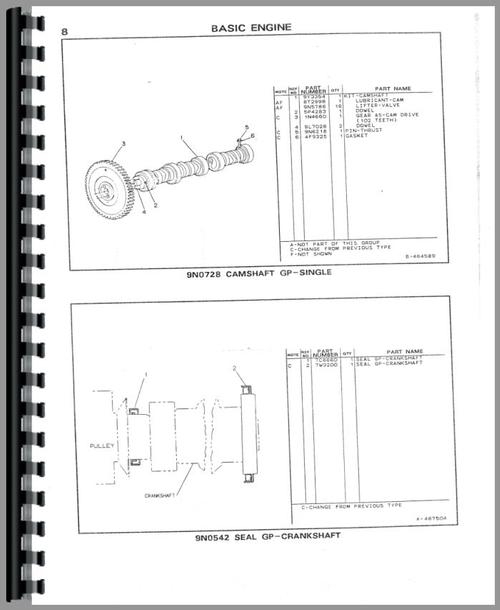 Parts Manual for Caterpillar 225 Excavator Sample Page From Manual