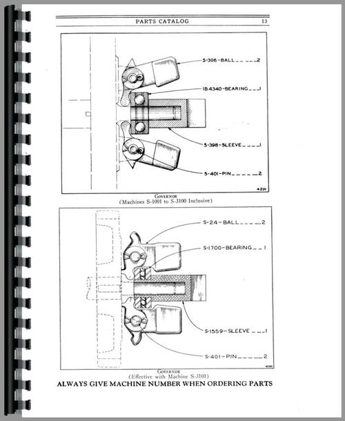 Parts Manual for Caterpillar 30 Crawler Sample Page From Manual