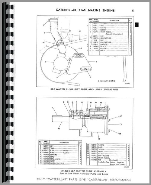 Parts Manual for Caterpillar 3160 Engine Sample Page From Manual