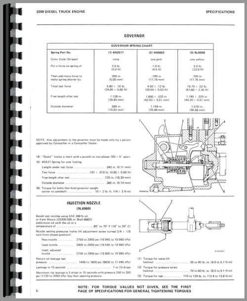 Service Manual for Caterpillar 3208 Engine Sample Page From Manual
