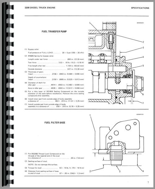 Service Manual for Caterpillar 3208 Engine Sample Page From Manual