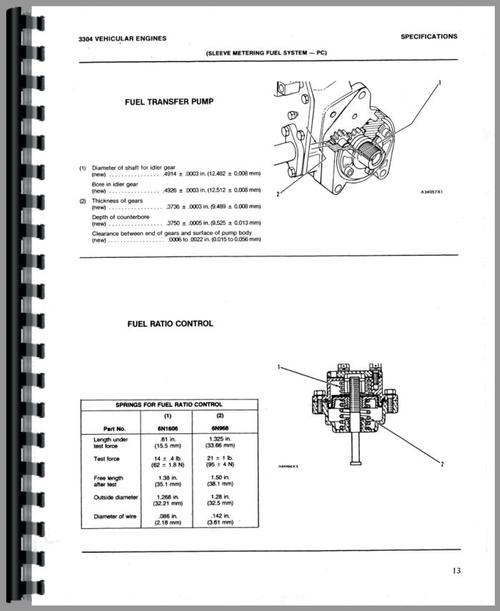 Service Manual for Caterpillar 3304 Engine Sample Page From Manual