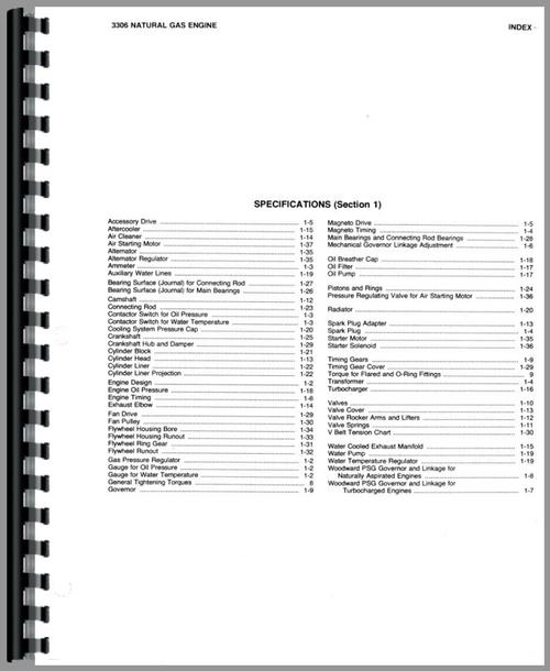 Service Manual for Caterpillar 3306 Engine Sample Page From Manual