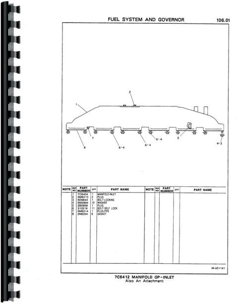 Parts Manual for Caterpillar 3406B Engine Sample Page From Manual