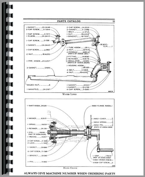 Parts Manual for Caterpillar 35 Crawler Sample Page From Manual