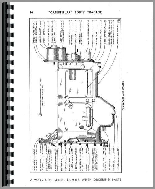 Parts Manual for Caterpillar 40 Crawler Sample Page From Manual