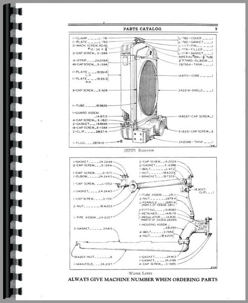 Parts Manual for Caterpillar 40 Crawler Sample Page From Manual