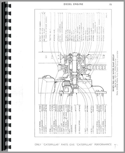 Parts Manual for Caterpillar 6 Traxcavator Sample Page From Manual